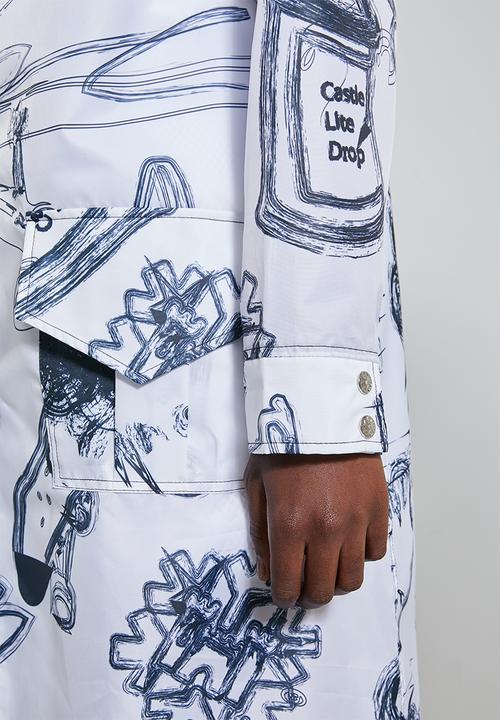 Thebe Magugu extra curricular  x CLD - Thebe Magugu extra curricular  x CLD parka - white