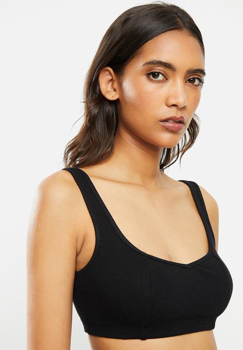 Blake - Ribbed bralette - black
