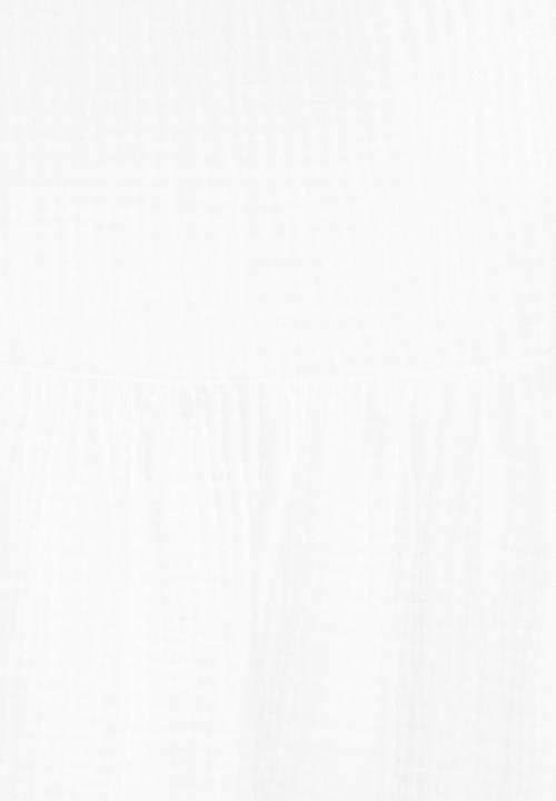 VELVET - Textured cotton blend lace back tiered dress - white 