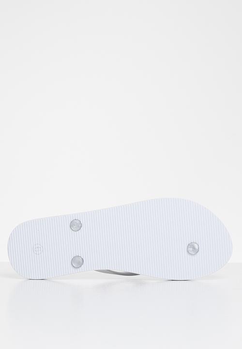 POLO - Audrey metallic stripe flip flop - silver & blue 