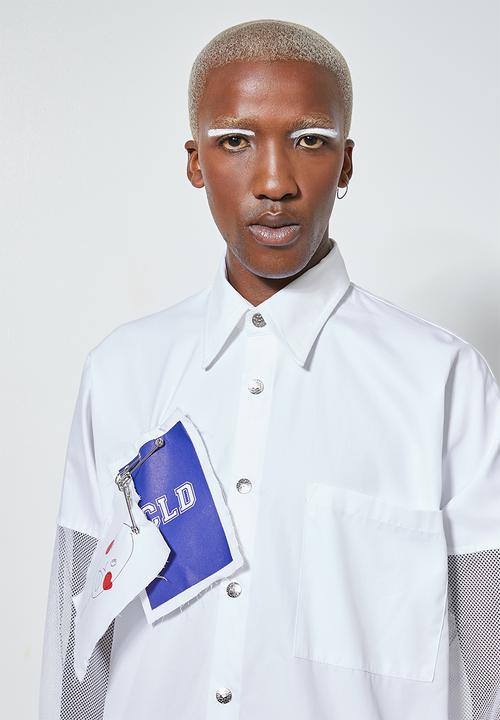 Thebe Magugu extra curricular  x CLD - Thebe Magugu extra curricular x CLD artist shirt - white