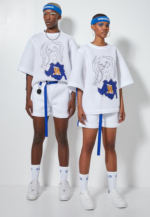 Thebe Magugu extra curricular  x CLD - Thebe Magugu extra curricular x CLD basketball tee - white