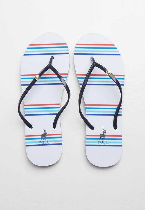 POLO - Elsa beach stripe flip flop - white