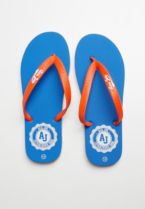 Aca Joe - Printed slip slops - blue