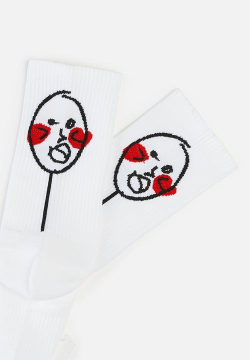 Thebe Magugu extra curricular  x CLD - Thebe Magugu extra curricular x CLD socks doodle - white