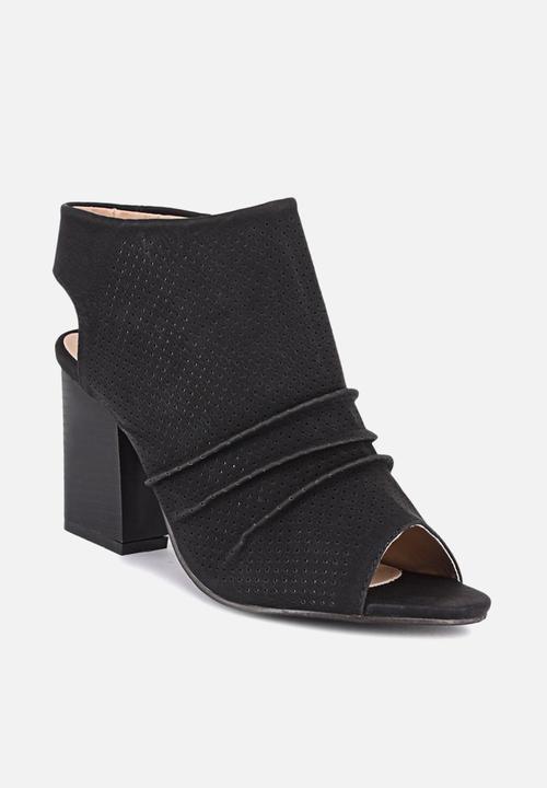 Seduction - Rushed block heel - black