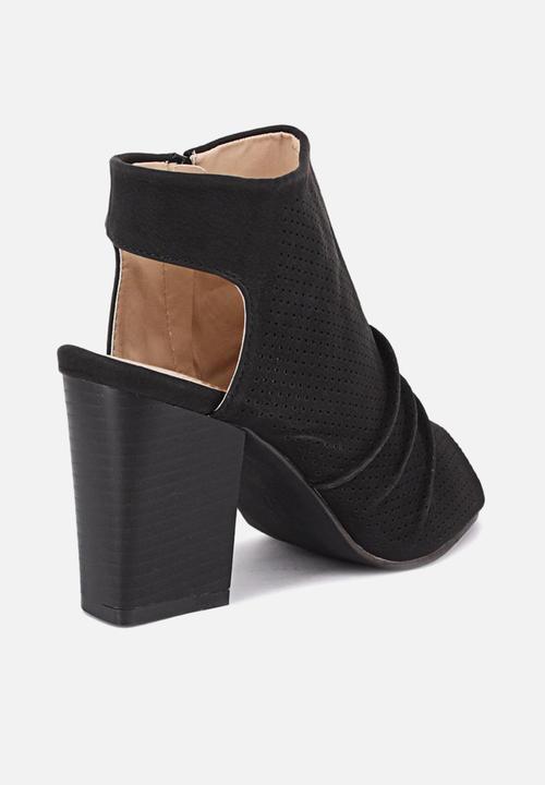 Seduction - Rushed block heel - black