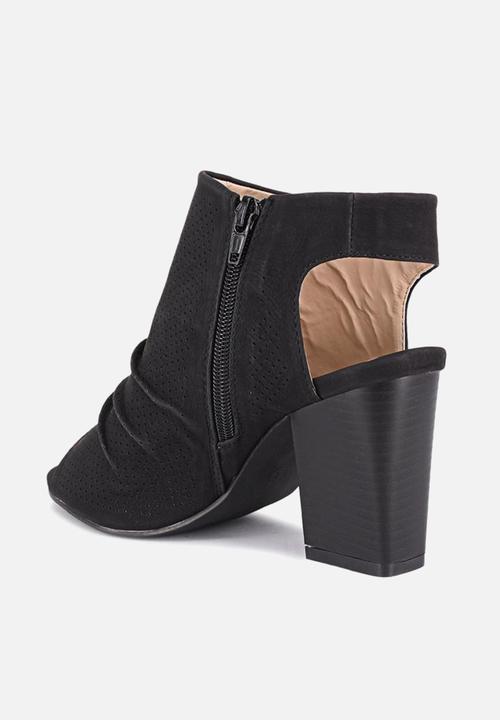 Seduction - Rushed block heel - black