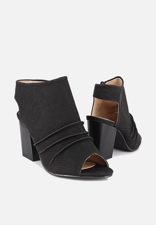 Seduction - Rushed block heel - black