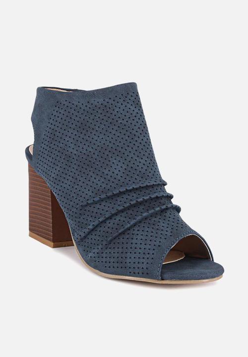 Seduction - Rushed block heel - navy