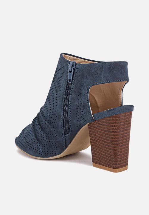 Seduction - Rushed block heel - navy