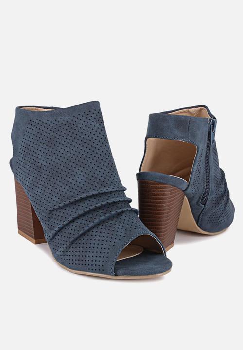 Seduction - Rushed block heel - navy