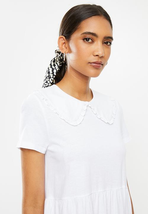 Blake - Peterpan collar babydoll mini dress - white