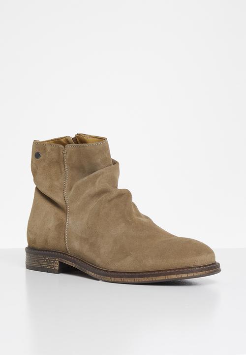 Jack & Jones - Jfwrukka suede zip boot - beige 