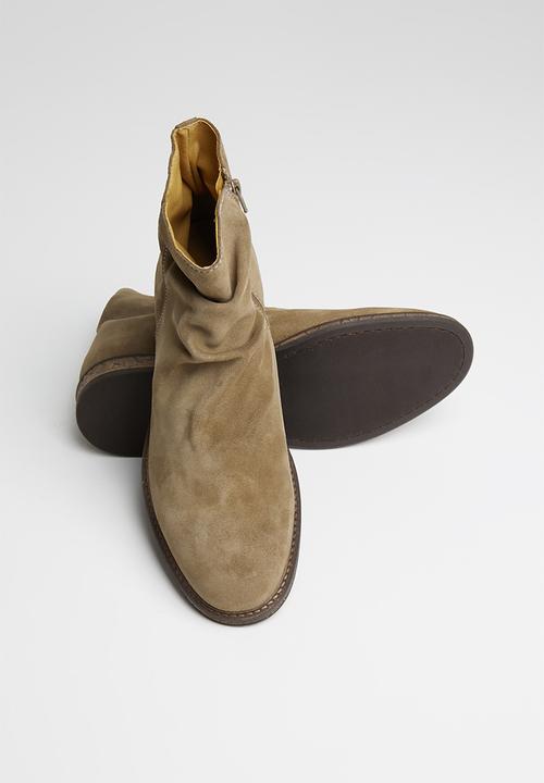 Jack & Jones - Jfwrukka suede zip boot - beige 