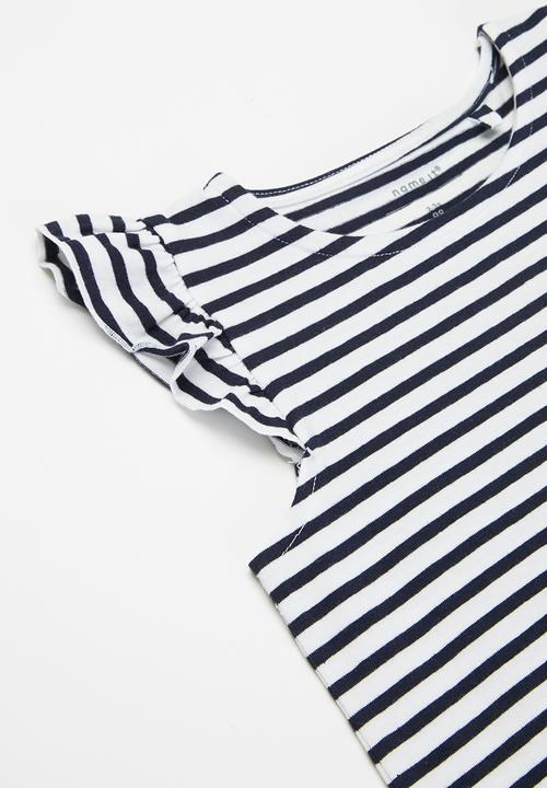 Name It - Jill short sleeve dress - white & black