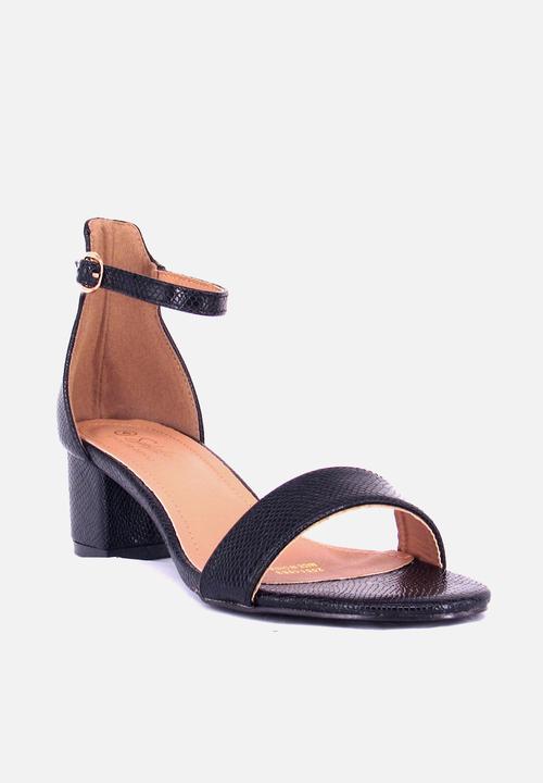 Seduction - Ankle strap low heel - black
