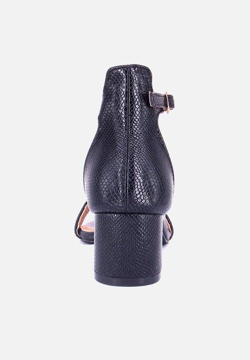 Seduction - Ankle strap low heel - black