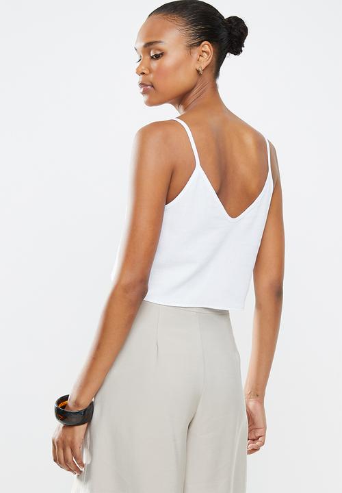 MILLA - Ladder trim cami - white