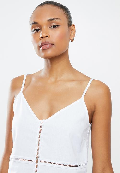 MILLA - Ladder trim cami - white