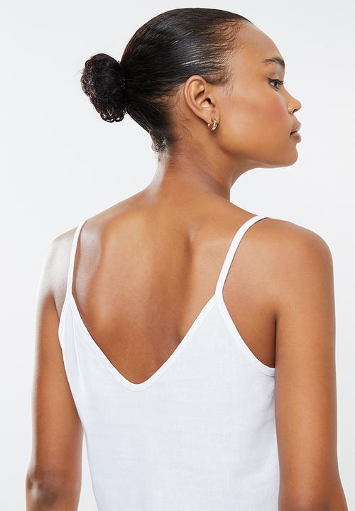 MILLA - Ladder trim cami - white