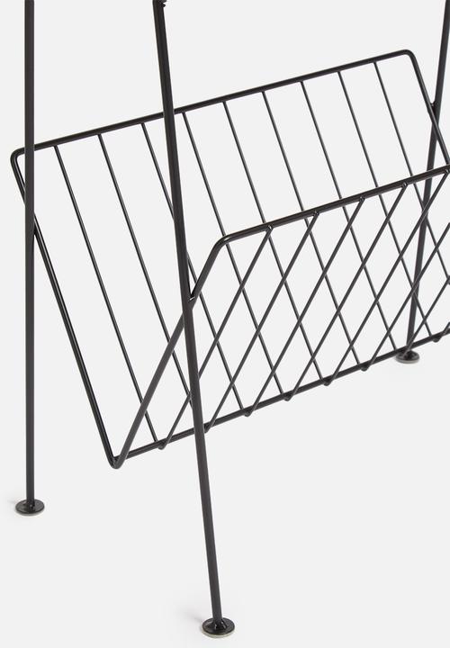 Sixth Floor - Magazine rack side table - black & natural
