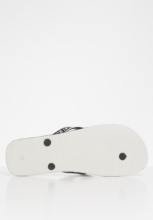 POLO - Owen striped pony flip flop - black