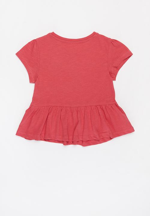 POLO - Girls jada frilled tee - pink