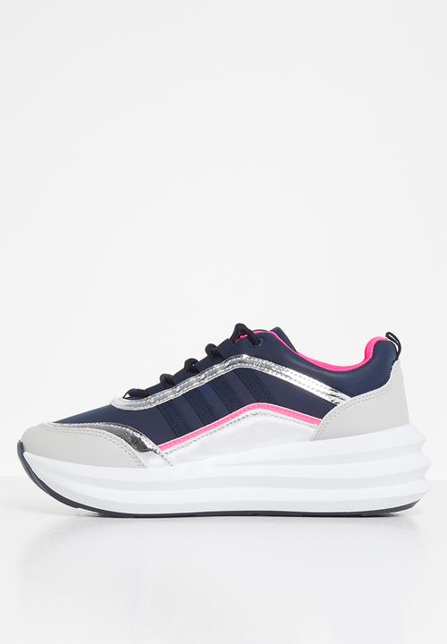 Tom Tom - Panel-mix sneaker - navy