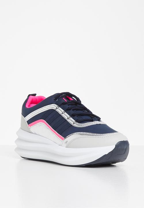 Tom Tom - Panel-mix sneaker - navy