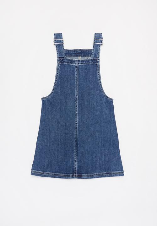 POLO - Girls madison denim pinafore - blue