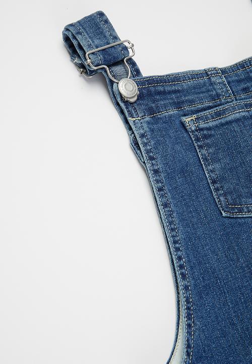POLO - Girls madison denim pinafore - blue