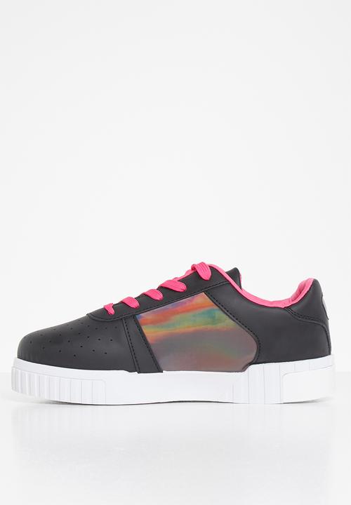 Tom Tom - Pin punch metallic sneaker - black
