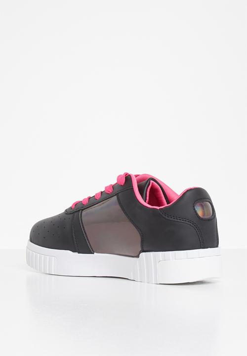 Tom Tom - Pin punch metallic sneaker - black