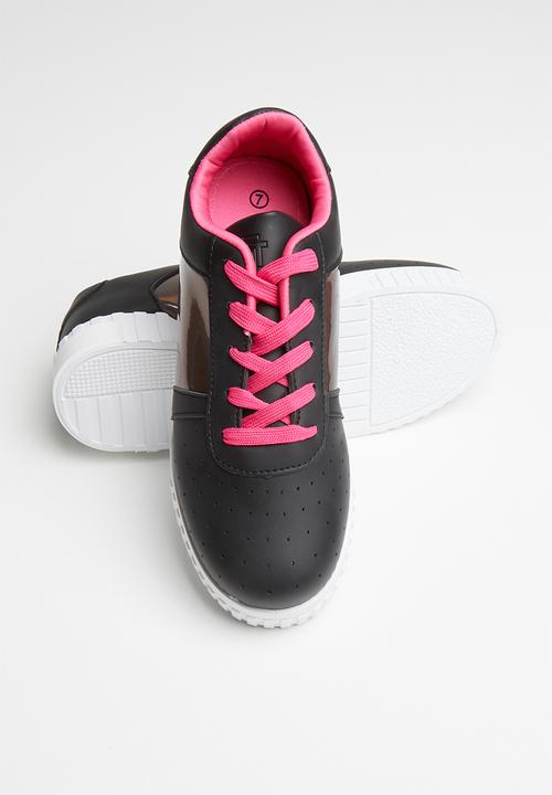 Tom Tom - Pin punch metallic sneaker - black
