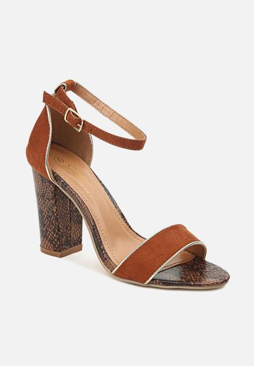 Seduction - Ankle strap snake heel - tan