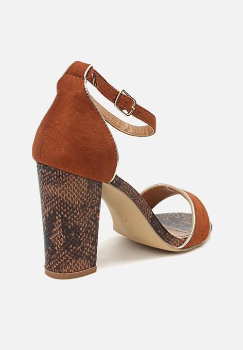 Seduction - Ankle strap snake heel - tan