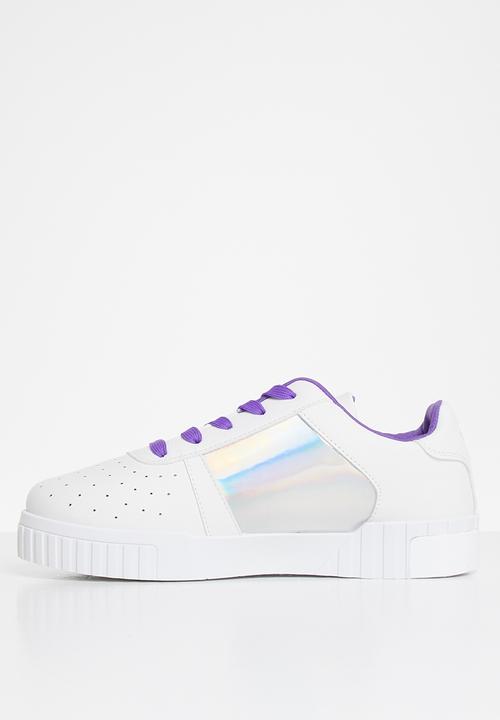 Tom Tom - Pin punch metallic sneaker - white
