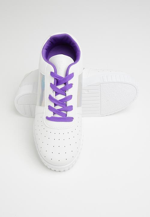 Tom Tom - Pin punch metallic sneaker - white