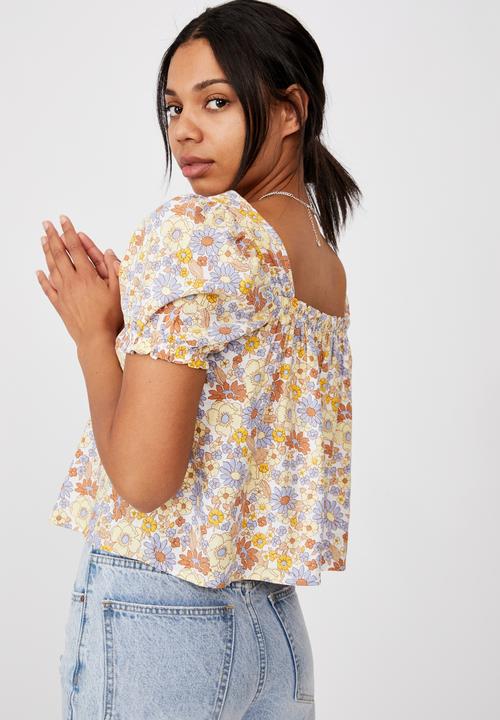 Cotton On - Babydoll blouse - nikita flora white