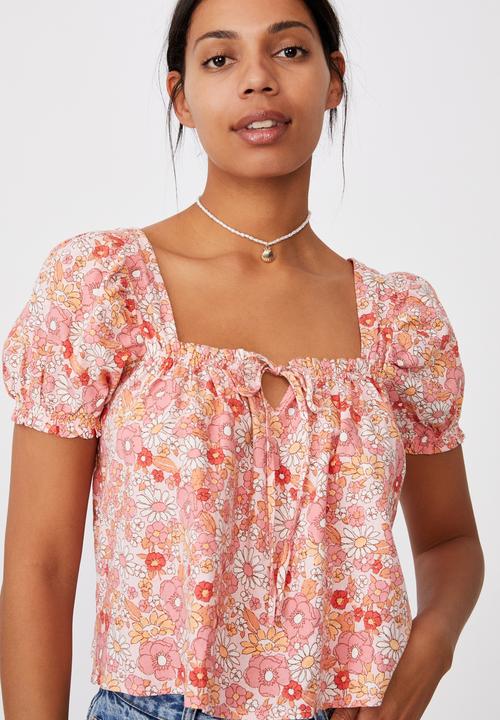 Cotton On - Babydoll blouse - nikita floral sugar pink