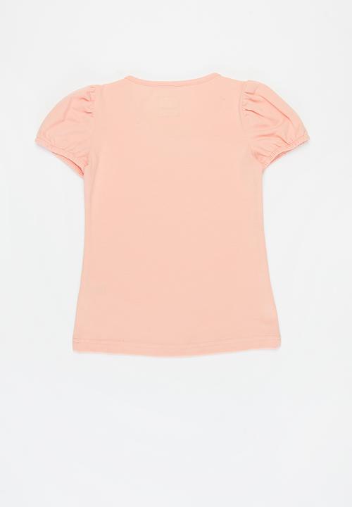 Pop Candy - Puff sleeve tee - peach
