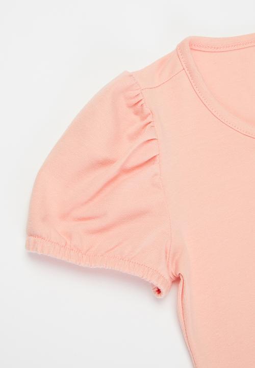 Pop Candy - Puff sleeve tee - peach
