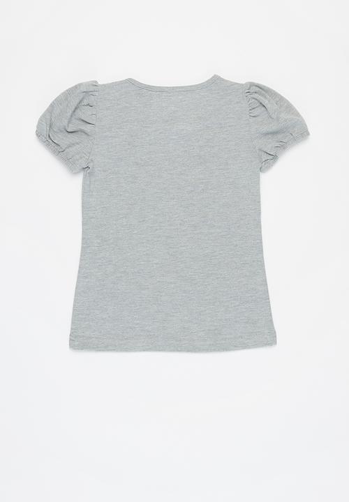Pop Candy - Puff sleeve tee - grey