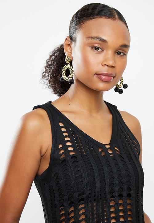 STYLE REPUBLIC - Crotchet short dress - black