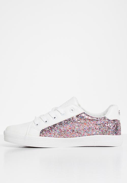 Tom Tom - Star glitter sneaker - white