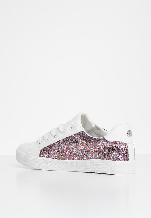 Tom Tom - Star glitter sneaker - white