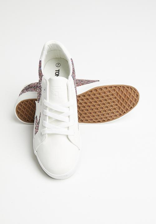 Tom Tom - Star glitter sneaker - white