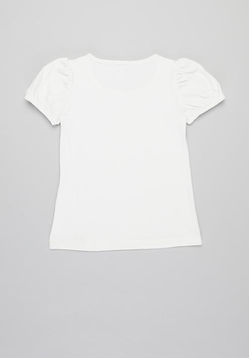 Pop Candy - Puff sleeve tee - cream