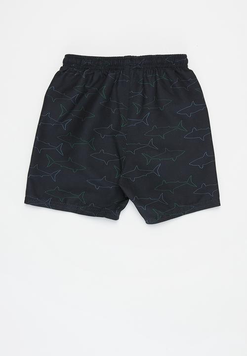 Pop Candy - Boys printed board shorts - black